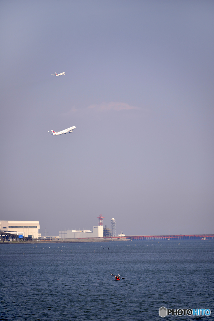 川面から 「行ってらっしゃい！」