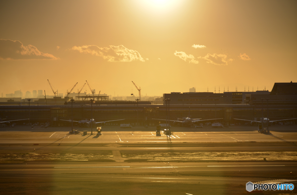 1月16時頃の羽田空港