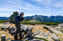 双六岳山頂にて．．．．