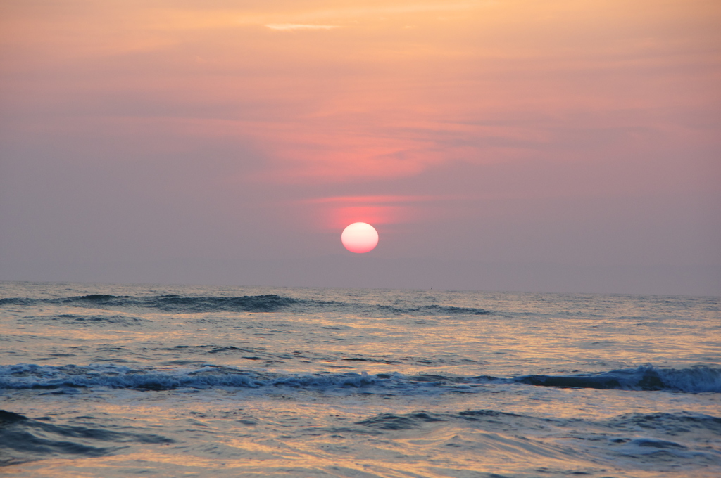 沈む夕日。初挑戦撮り①