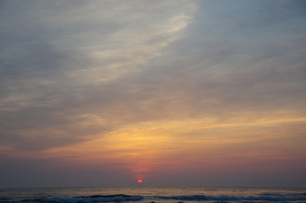 沈む夕日。初挑戦撮り②