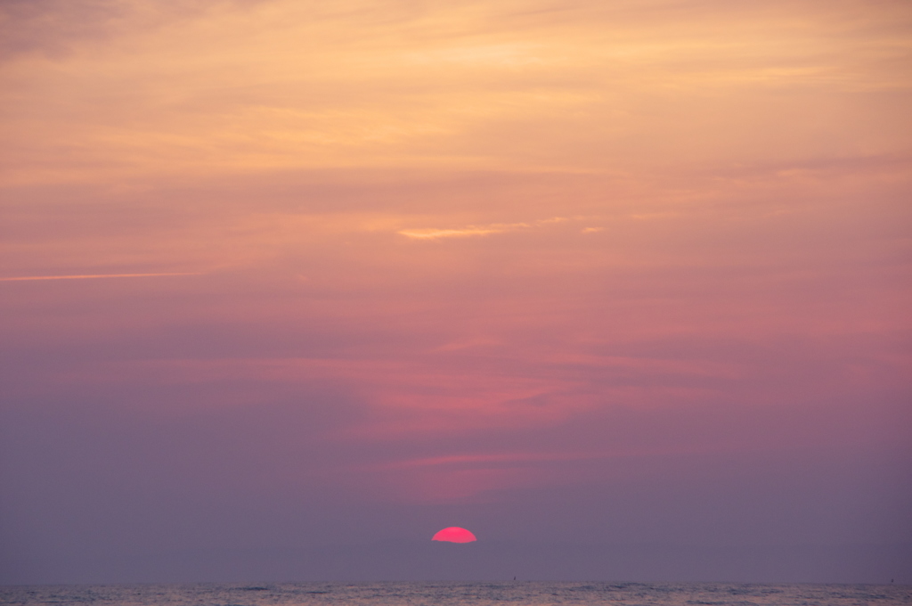 沈む夕日。初挑戦撮り③