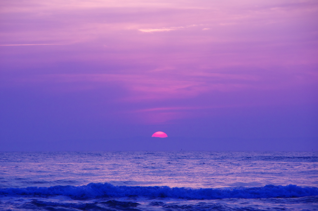 沈む夕日。。。