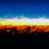 窓越しの大陸の夕焼け