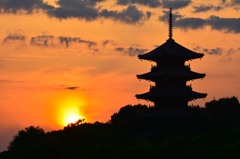 備中国分寺の夕暮れ