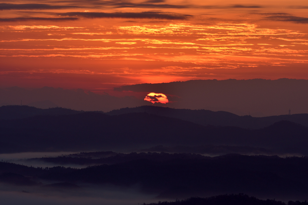 弥高山の夜明け