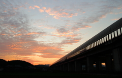 落日と高速道路②