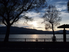 琵琶湖の落日