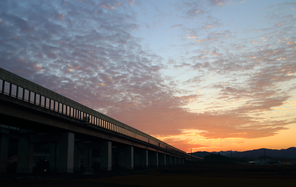 落日と高速道路①