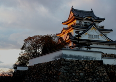 夕暮れの岸和田城