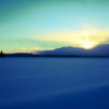 夕日～雪原から
