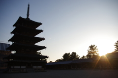 法隆寺夕景②