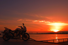 大阪湾の夕日