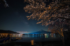 富士桜星景