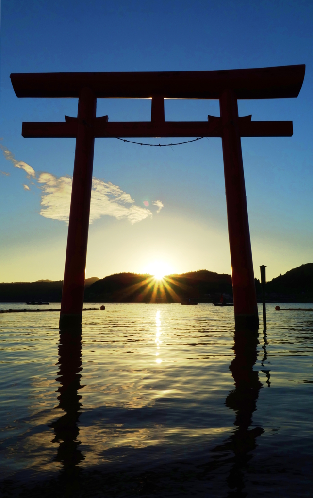 大鳥居の夕景