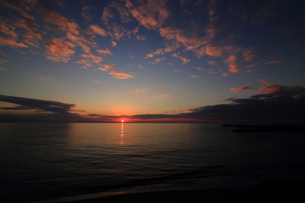 晩秋の夕日