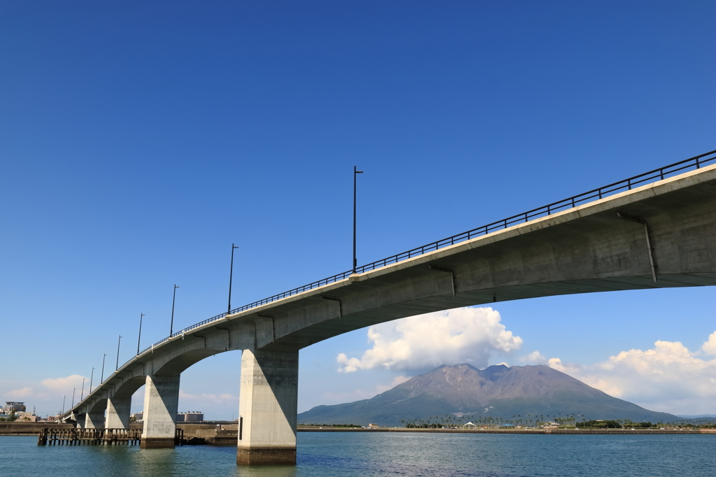 夏空と桜島