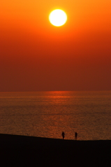 砂丘夕日