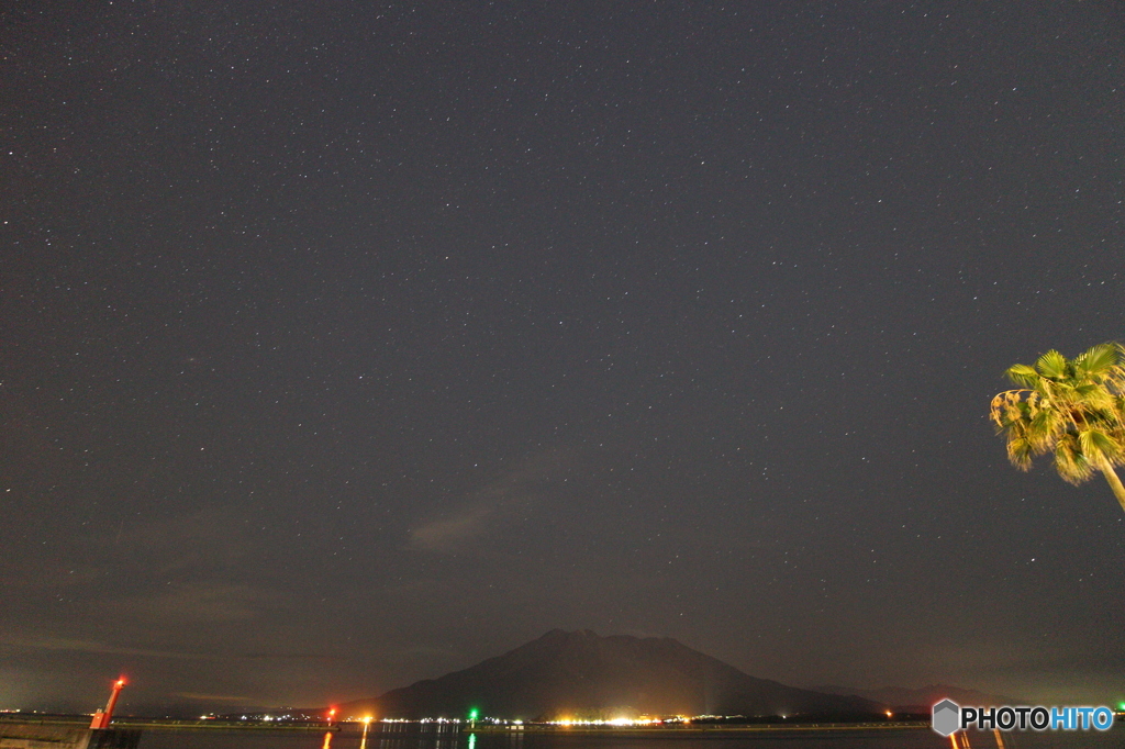 夜桜島