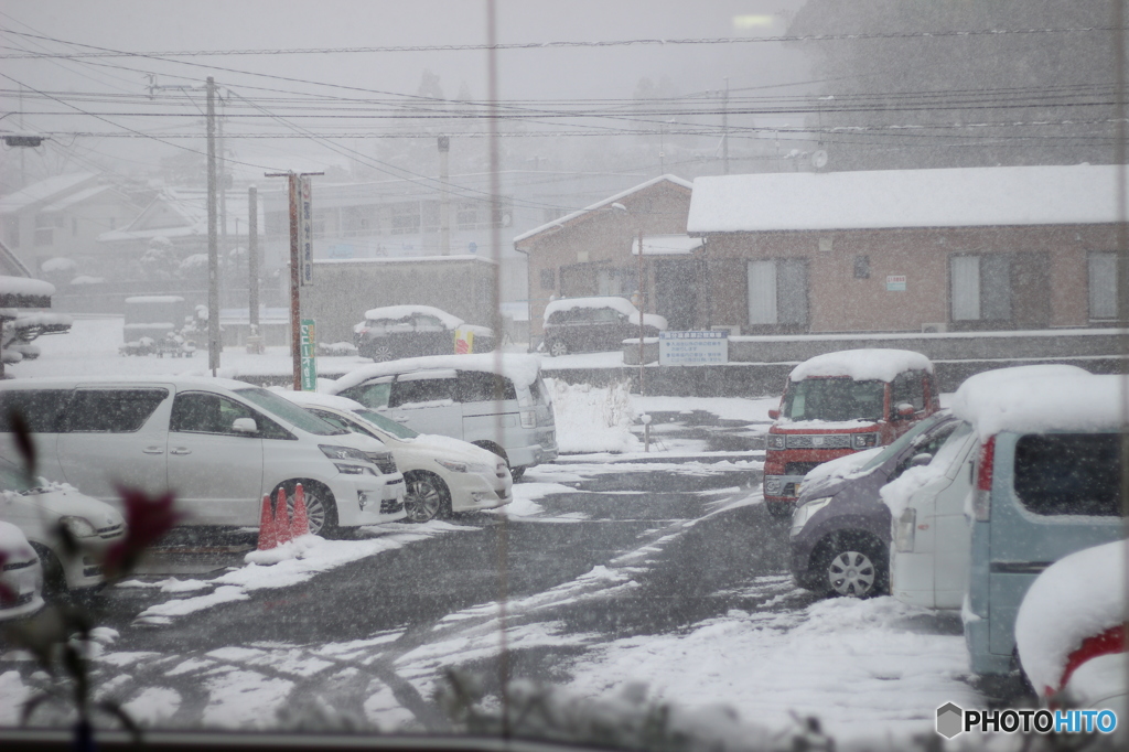 国分温泉からの雪景色