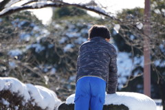 大雪で遊ぶ