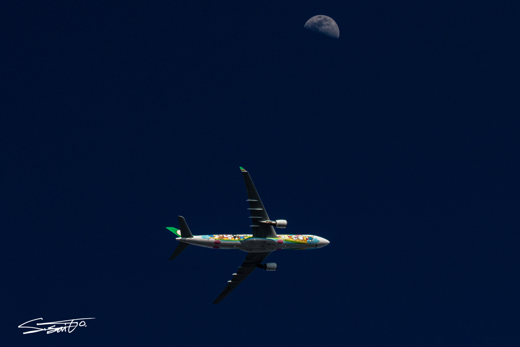 月と飛行機