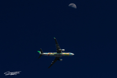 月と飛行機