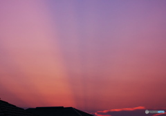 今日の夕景（天空の光芒）