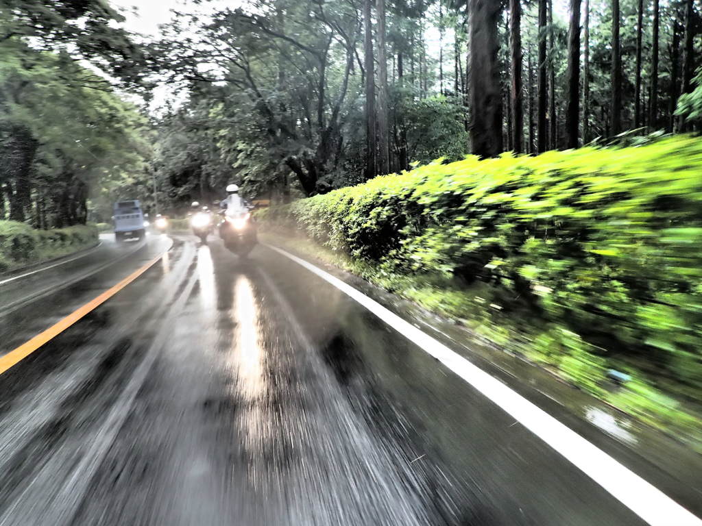 雨のツーリング