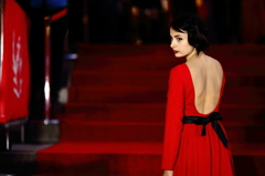 A lady on red carpet