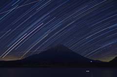 精進湖の星景