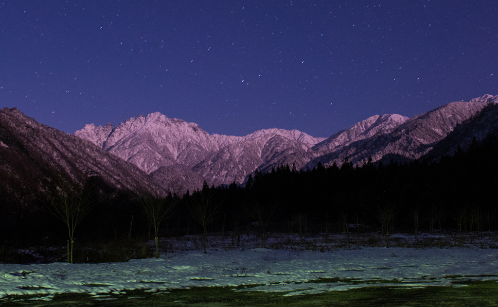 剱岳の星景
