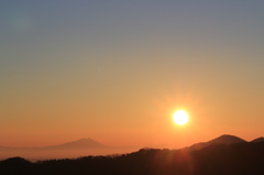 日の出と筑波山2
