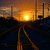 夕陽と線路～HDR～