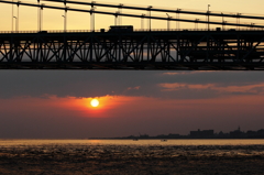 明石海峡の落陽