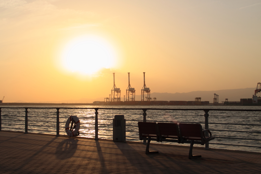 大阪湾の夕日