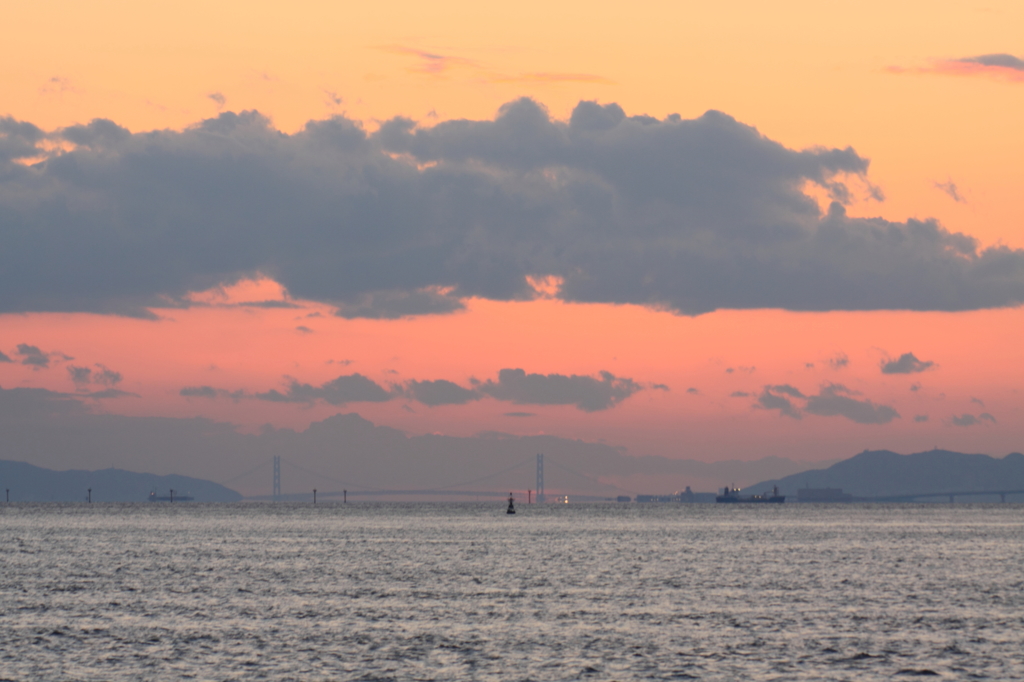 大阪港の夕焼け