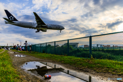 空き缶を乗せて