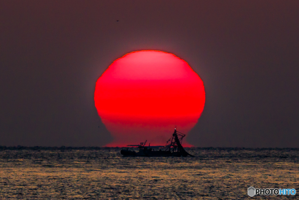 明石海峡落日