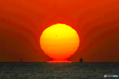 彩る達磨夕日