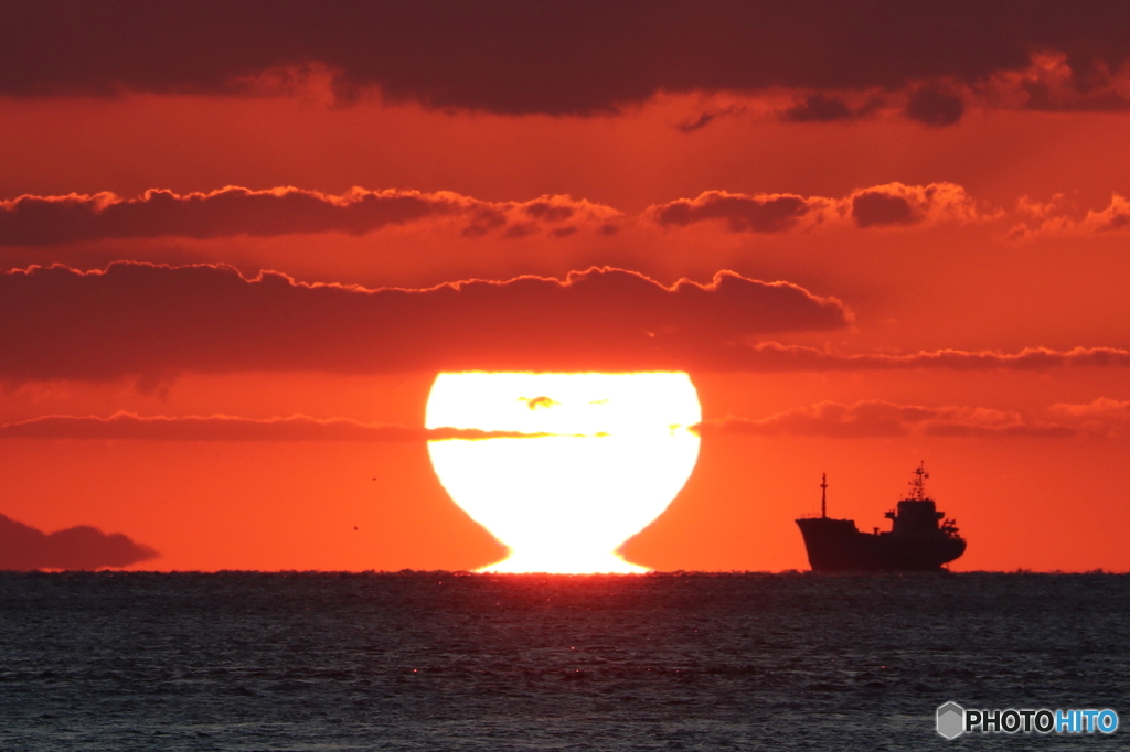 初達磨夕日