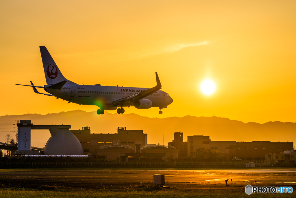 伊丹の夕日