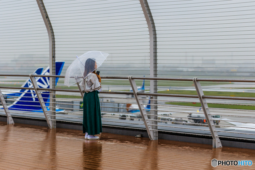 雨のお見送り