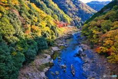 秋の保津川下り