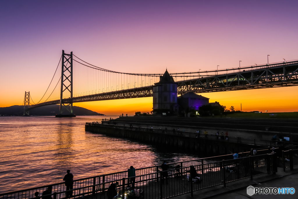 明石海峡大橋夕景
