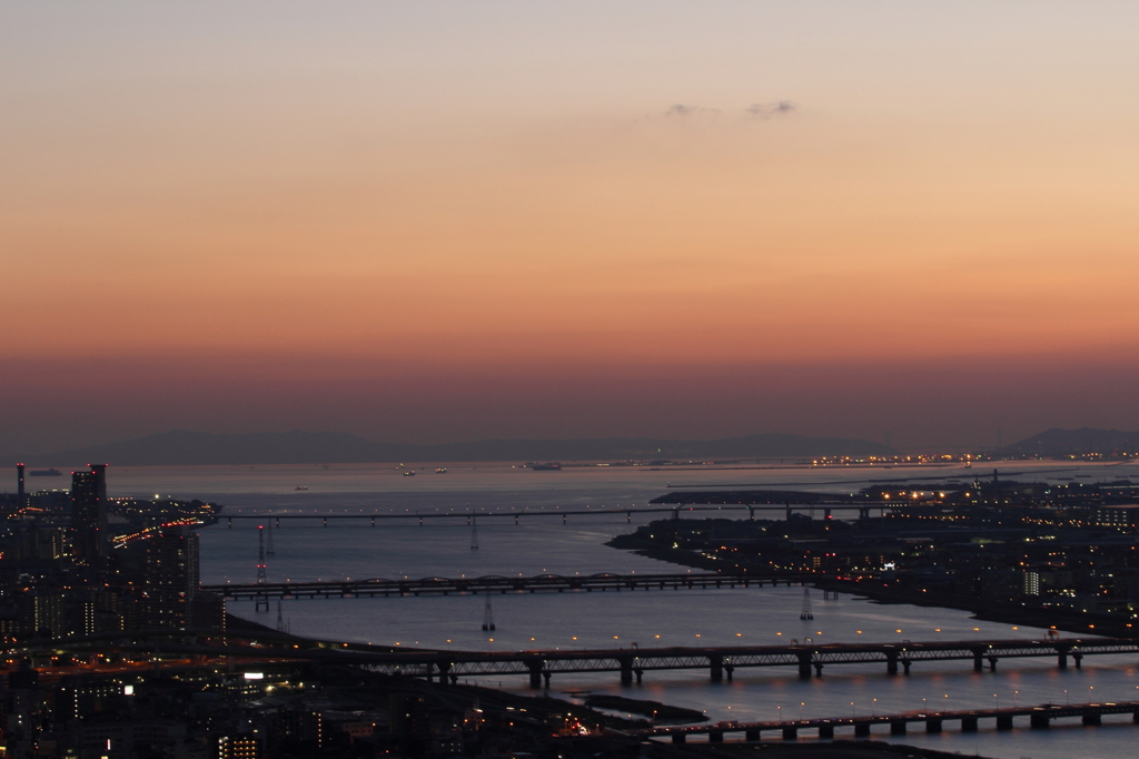 北港夕景色
