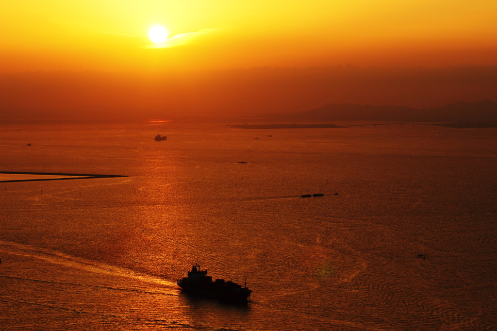 願いを込めた夕日