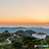 天文台のある夕景