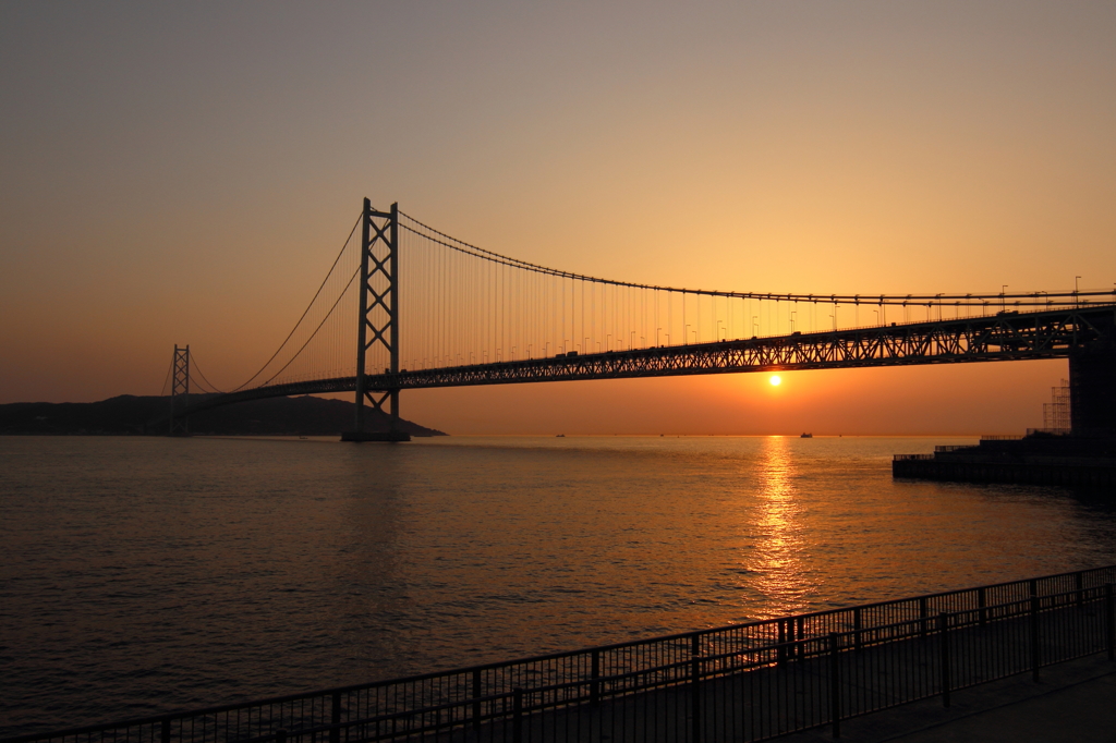 明石海峡の夕景