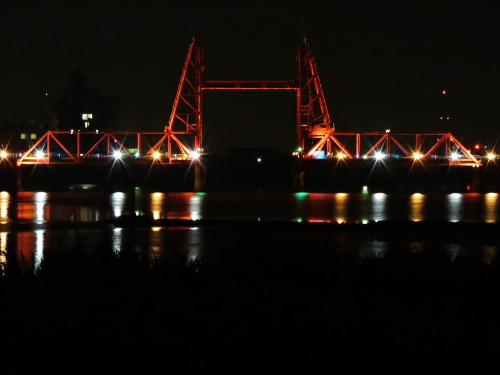 筑後川昇開橋　ライトアップ3